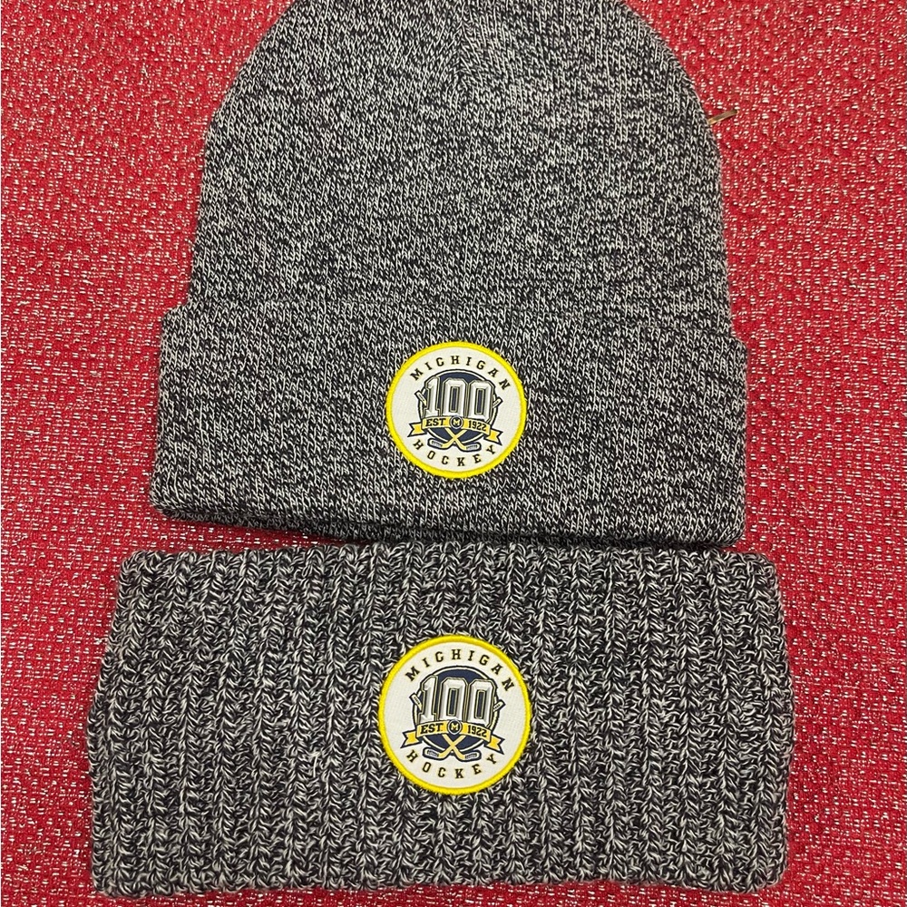 Michigan Hockey Knit Beanie and Headband Set
